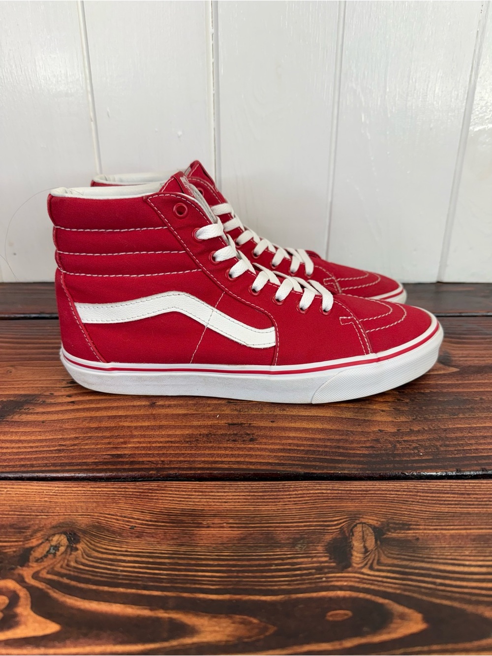 Vans Sk8-Hi Red/True White High-Top Skate Shoes – Men’s 10 - Picture 2 of 8